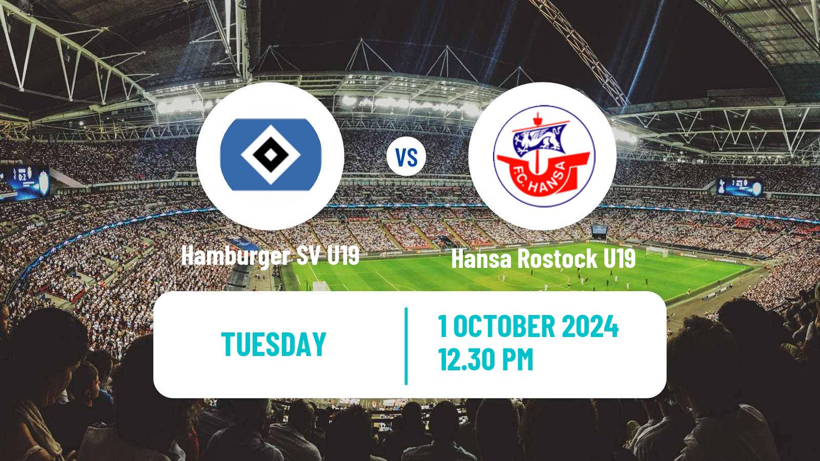 Soccer German DFB Youth League Hamburger SV U19 - Hansa Rostock U19