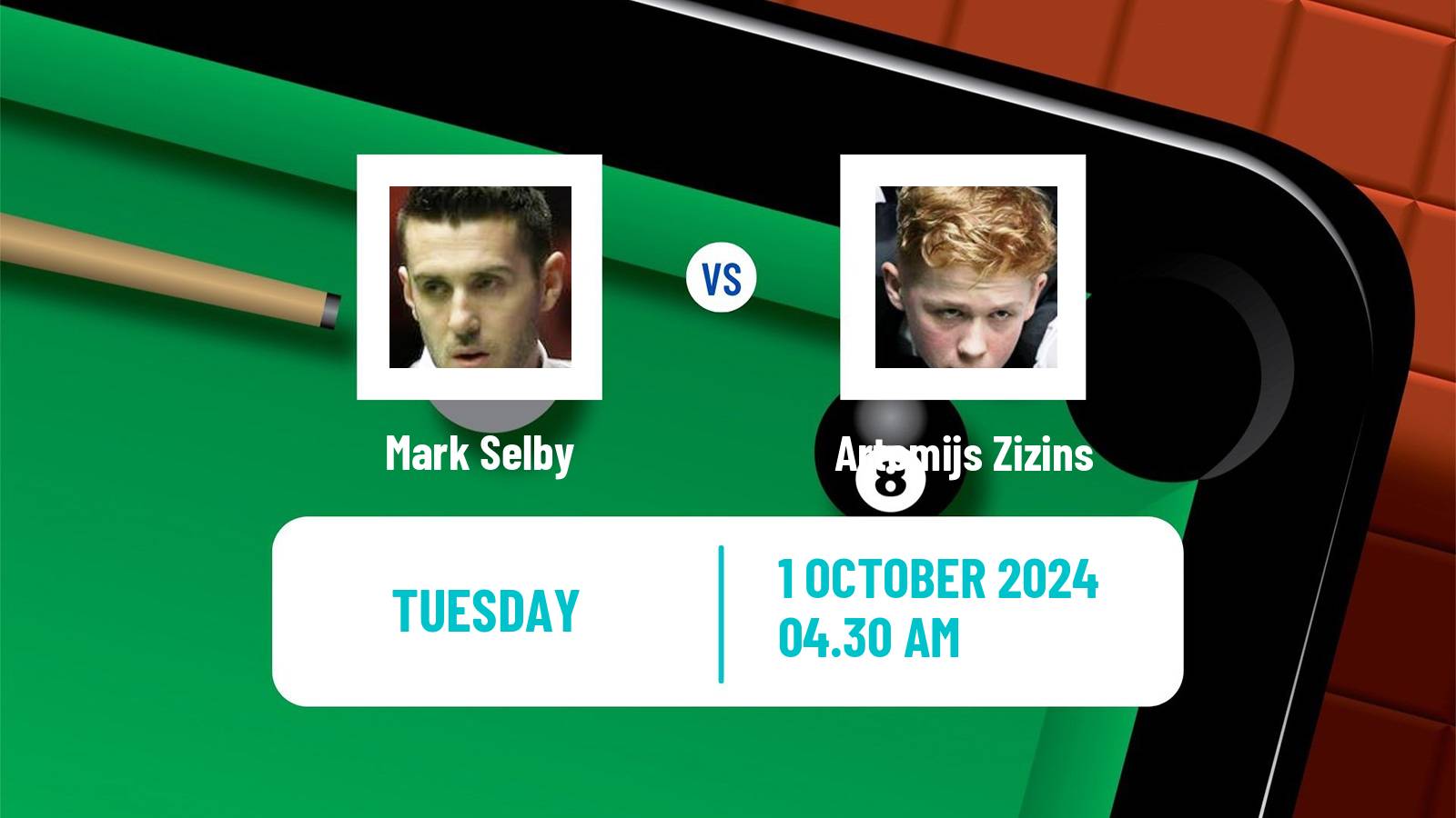 Snooker International Championship Mark Selby - Artemijs Zizins