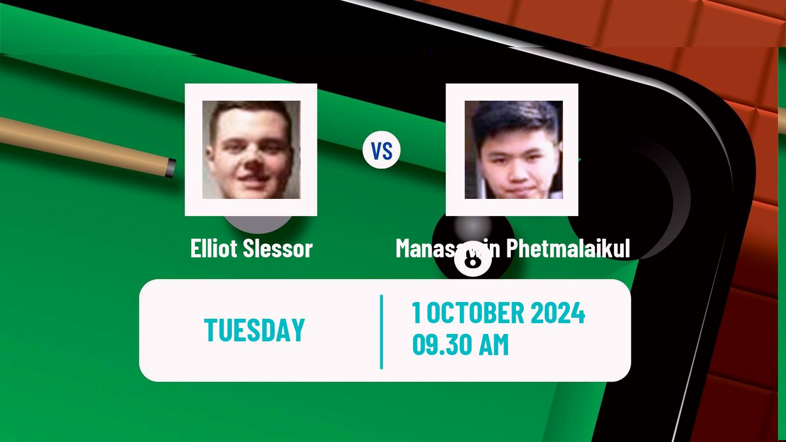 Snooker International Championship Elliot Slessor - Manasawin Phetmalaikul