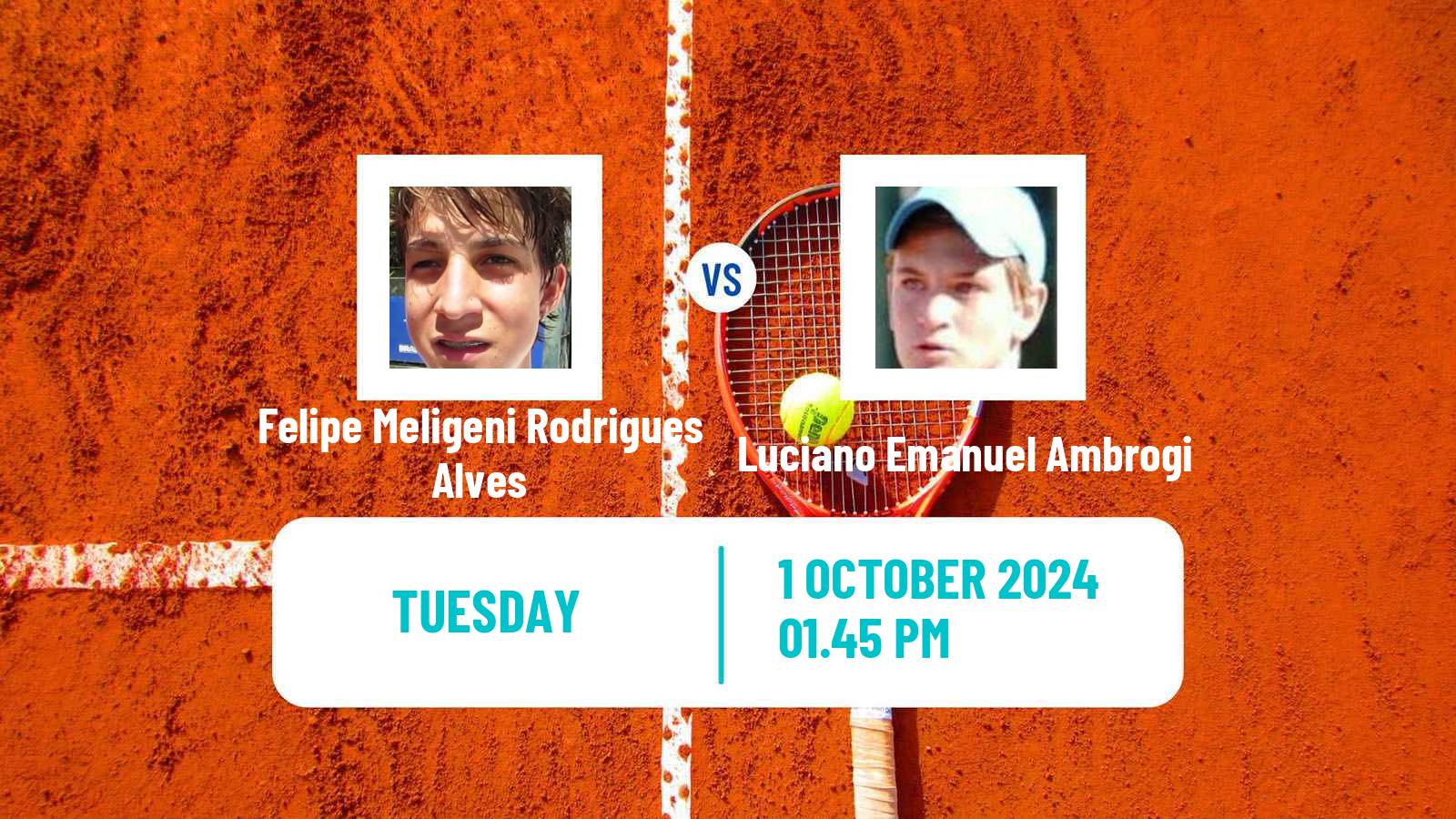 Tennis Buenos Aires 3 Challenger Men Felipe Meligeni Rodrigues Alves - Luciano Emanuel Ambrogi