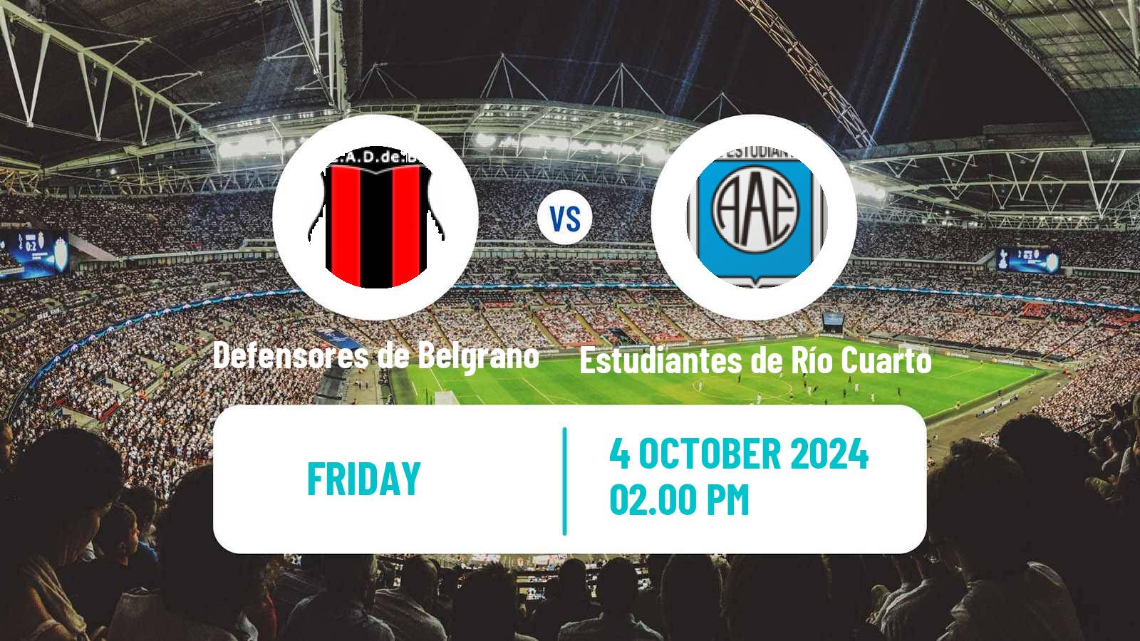 Soccer Argentinian Primera Nacional Defensores de Belgrano - Estudiantes de Río Cuarto