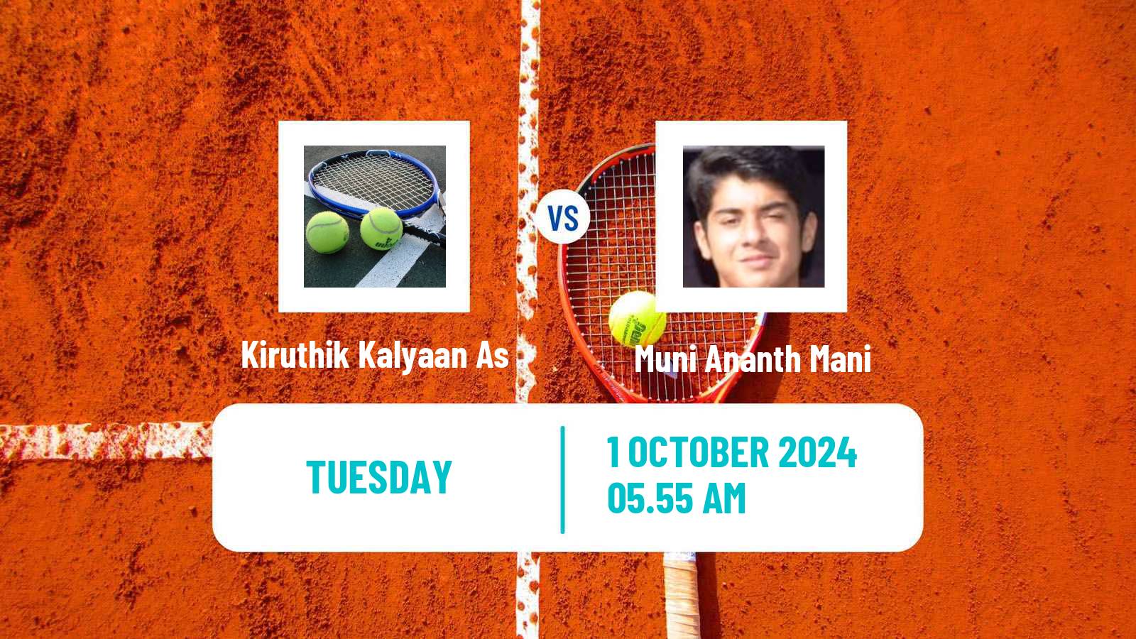 Tennis ITF M25 Kigali 2 Men Kiruthik Kalyaan As - Muni Ananth Mani