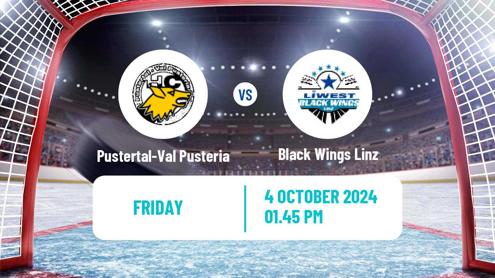 Hockey Austrian Ice Hockey League Pustertal-Val Pusteria - Black Wings Linz