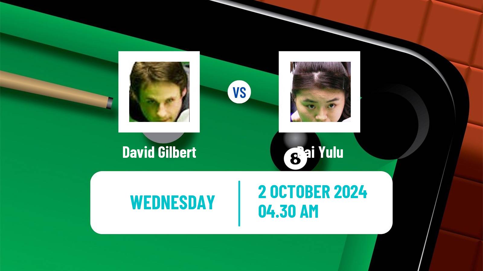 Snooker International Championship David Gilbert - Bai Yulu