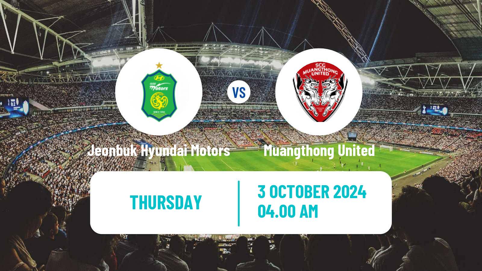 Soccer AFC Champions League 2 Jeonbuk Hyundai Motors - Muangthong United