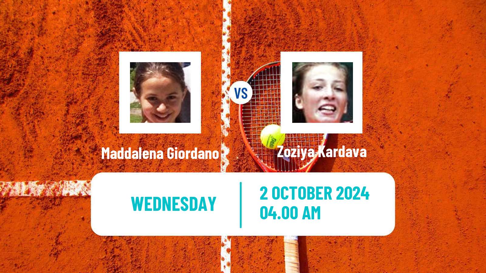 Tennis ITF W15 Sharm Elsheikh 22 Women Maddalena Giordano - Zoziya Kardava