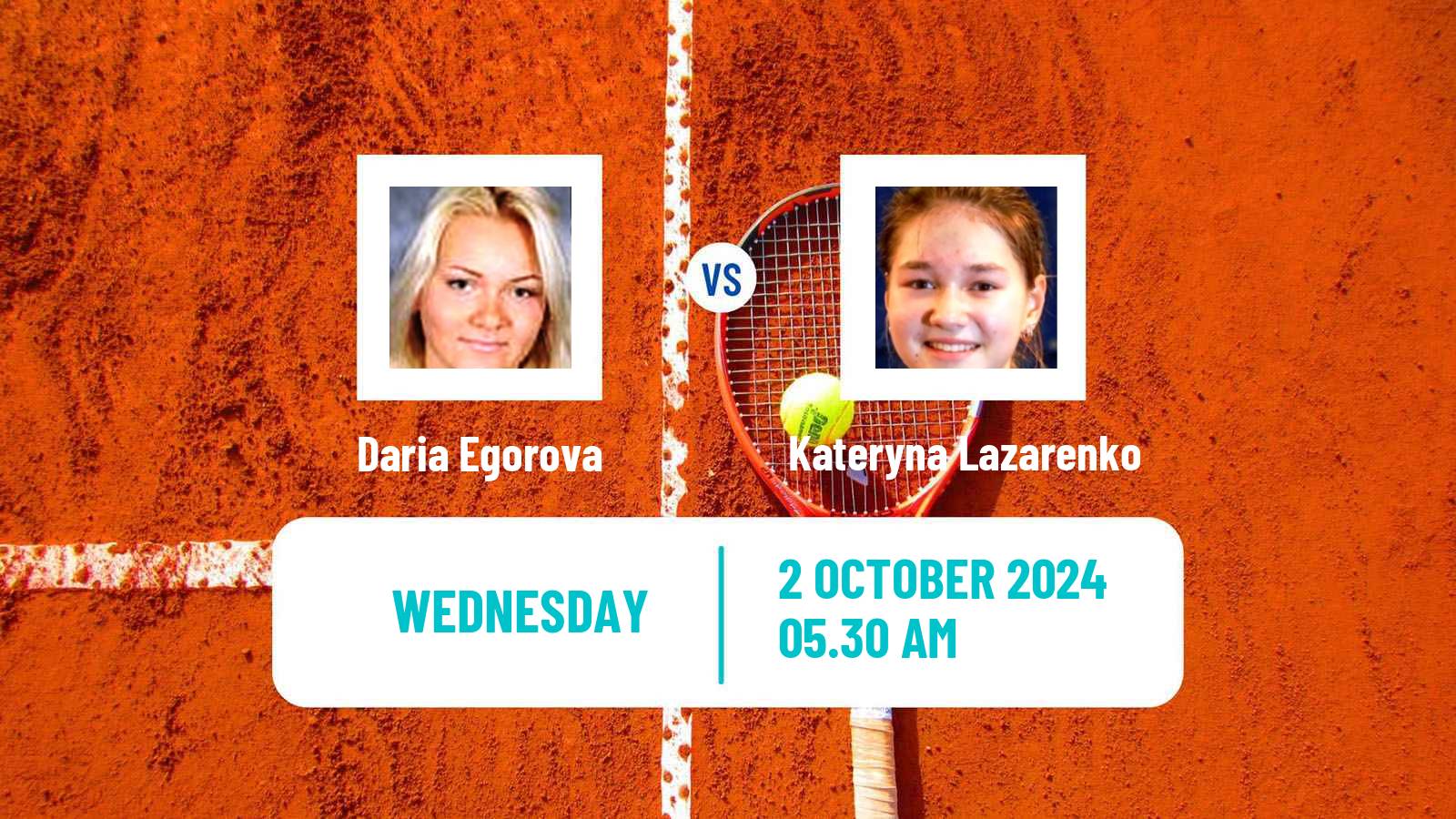 Tennis ITF W15 Sharm Elsheikh 22 Women Daria Egorova - Kateryna Lazarenko