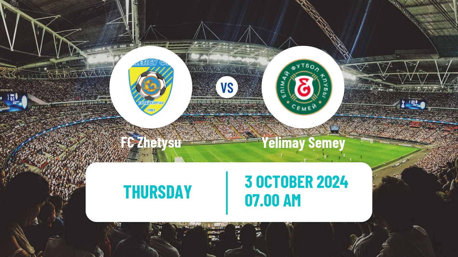 Soccer Kazakh Premier League Zhetysu - Yelimay Semey