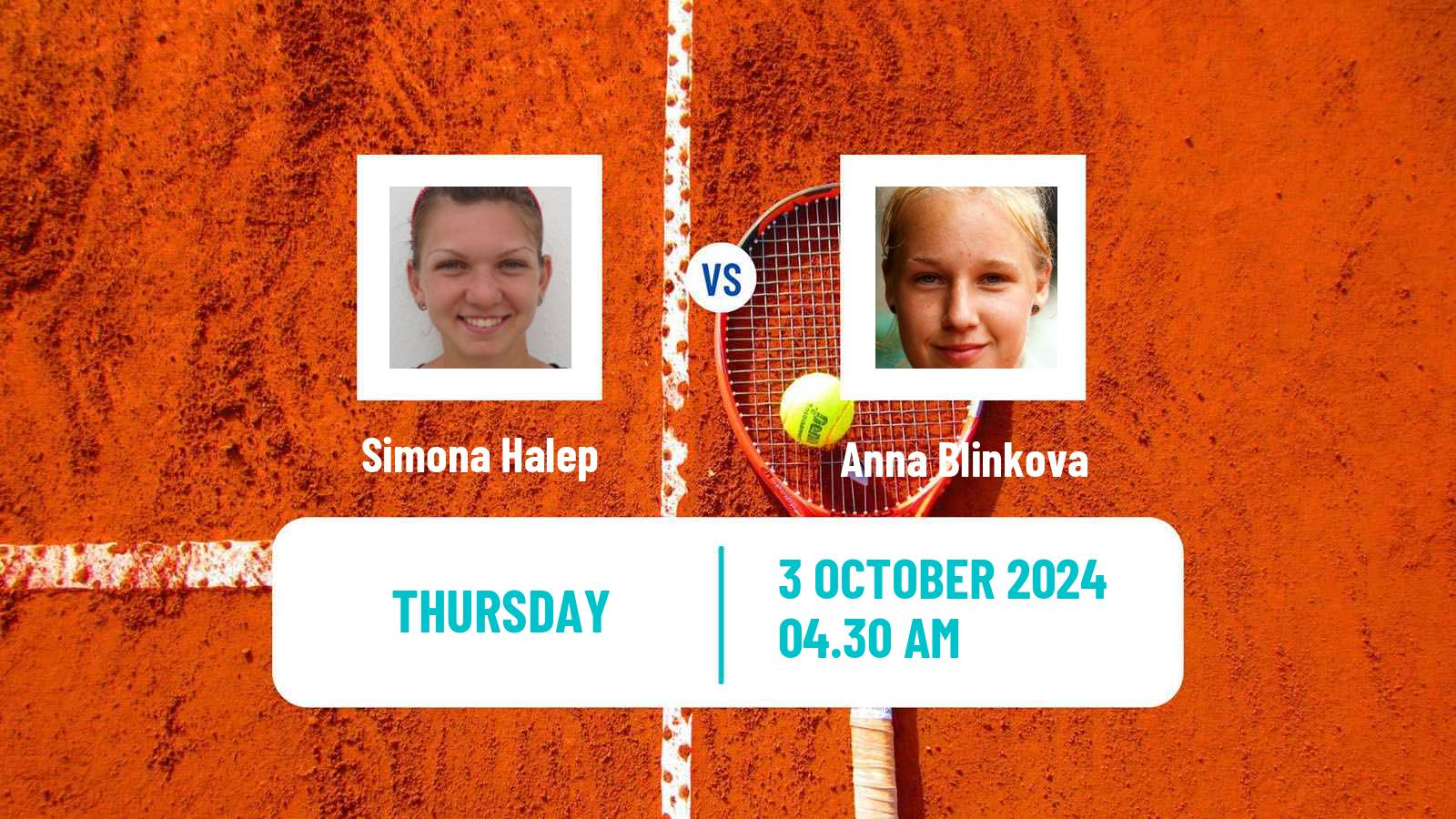 Tennis Hong Kong Challenger Women Simona Halep - Anna Blinkova