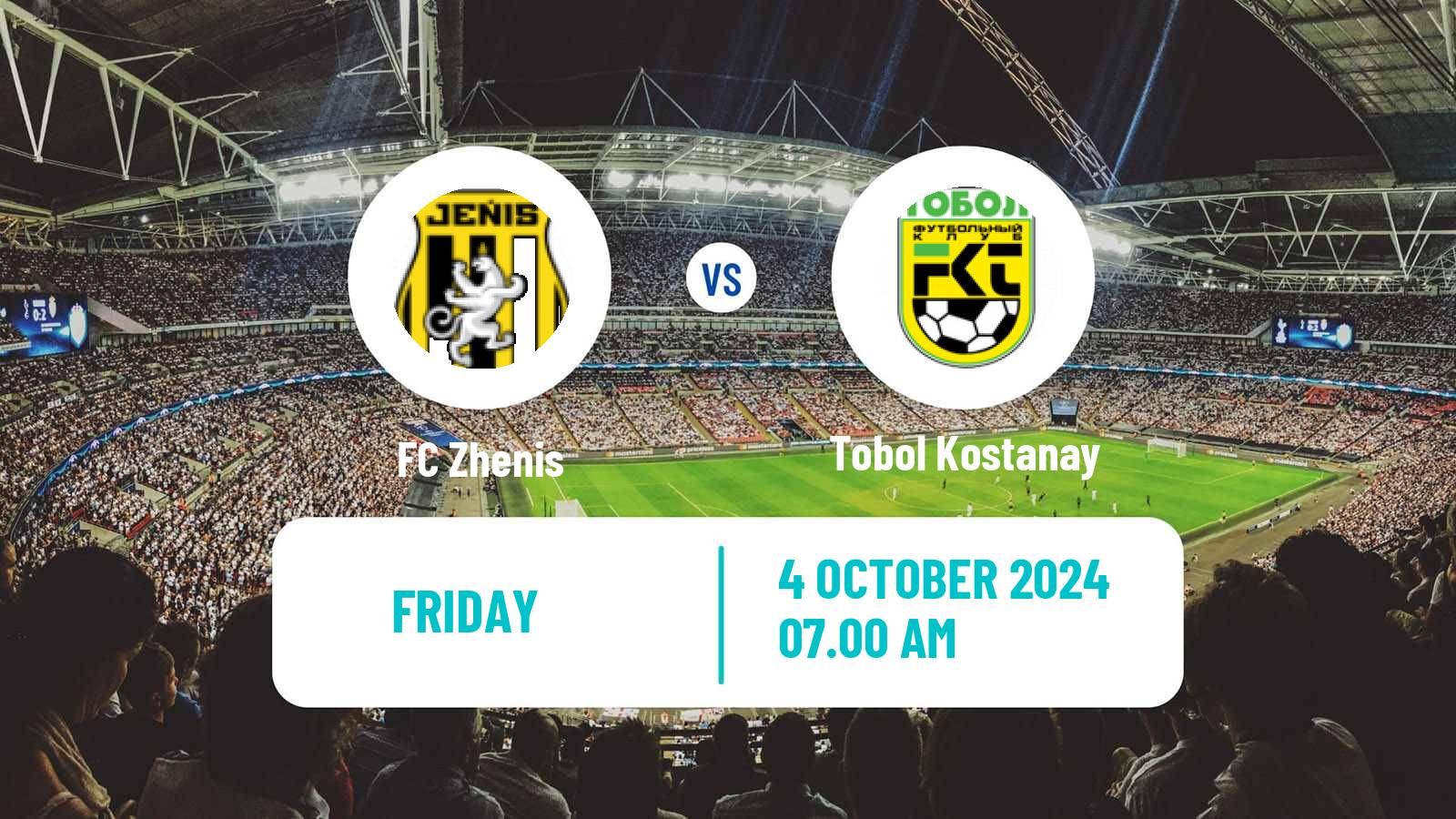 Soccer Kazakh Premier League Zhenis - Tobol Kostanay