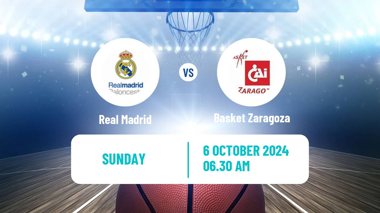 Basketball Spanish ACB League Real Madrid - Basket Zaragoza