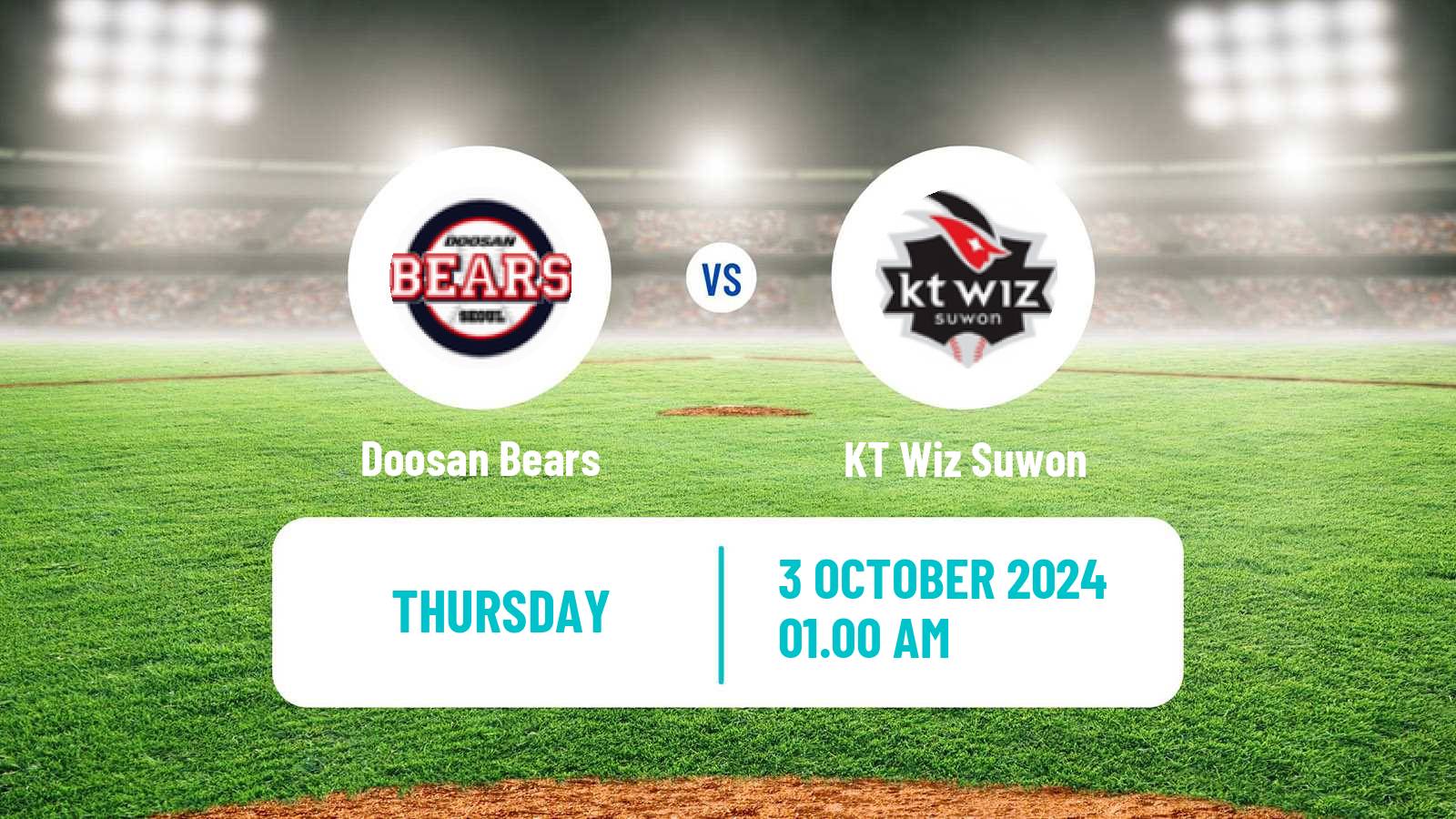 Baseball KBO Doosan Bears - KT Wiz Suwon