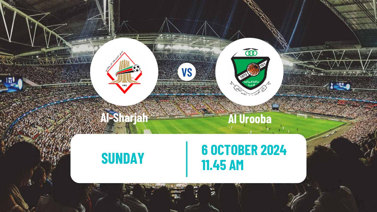 Soccer UAE Football League Al-Sharjah - Al Urooba