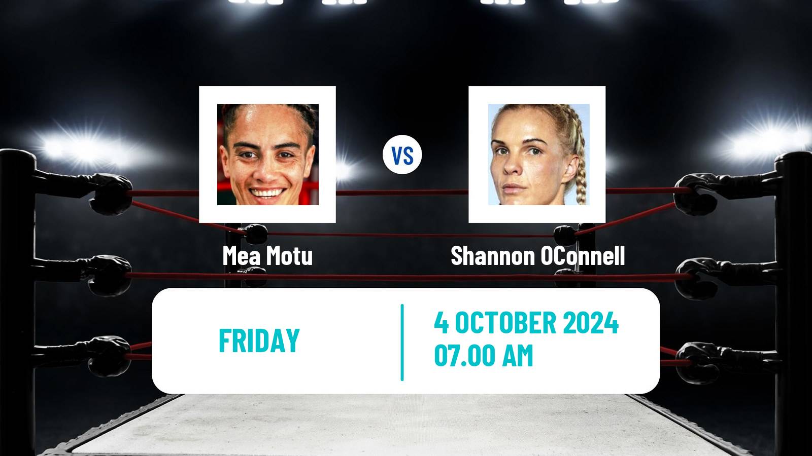 Boxing Featherweight Others Matches Women Mea Motu - Shannon OConnell