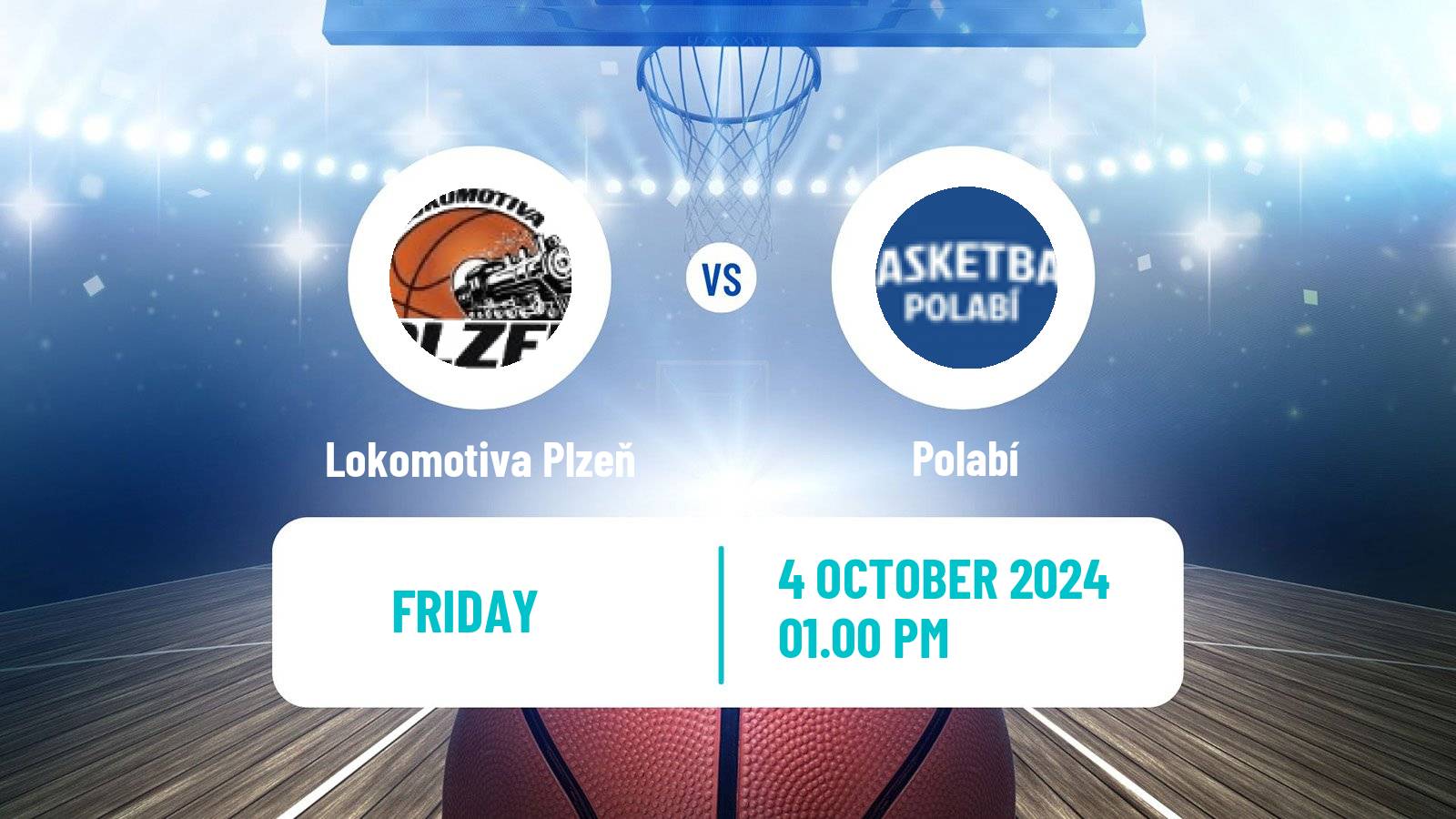 Basketball Czech 1 Liga Basketball Lokomotiva Plzeň - Polabí