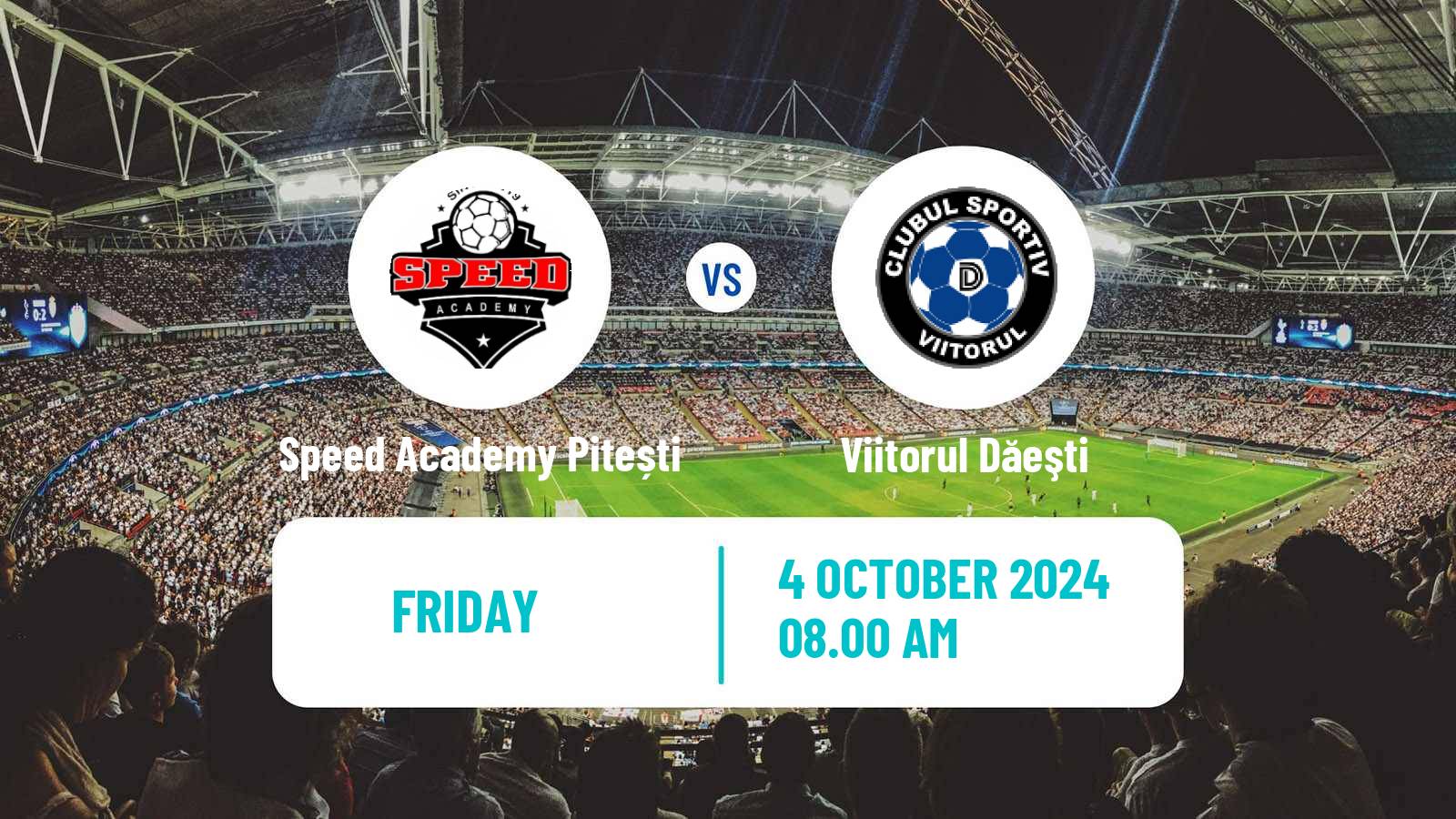 Soccer Romanian Liga 3 - Seria 8 Speed Academy Pitești - Viitorul Dăeşti