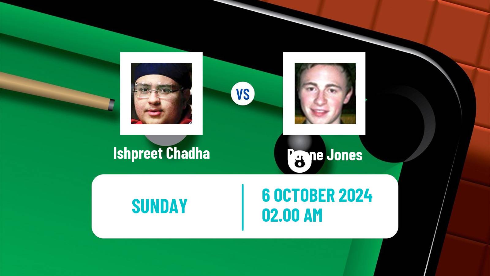 Snooker Wuhan Open Ishpreet Chadha - Duane Jones