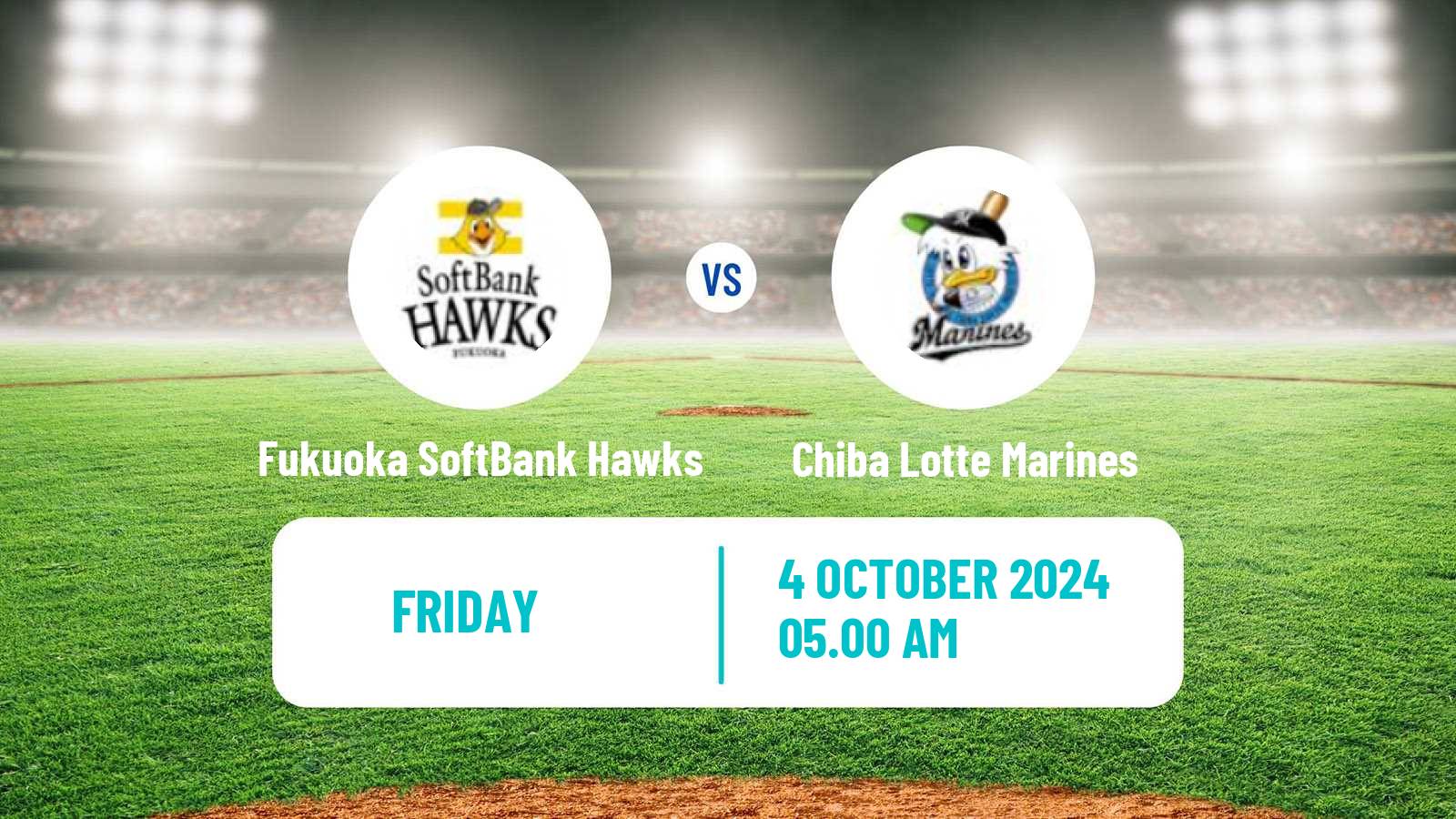 Baseball NPB Fukuoka SoftBank Hawks - Chiba Lotte Marines