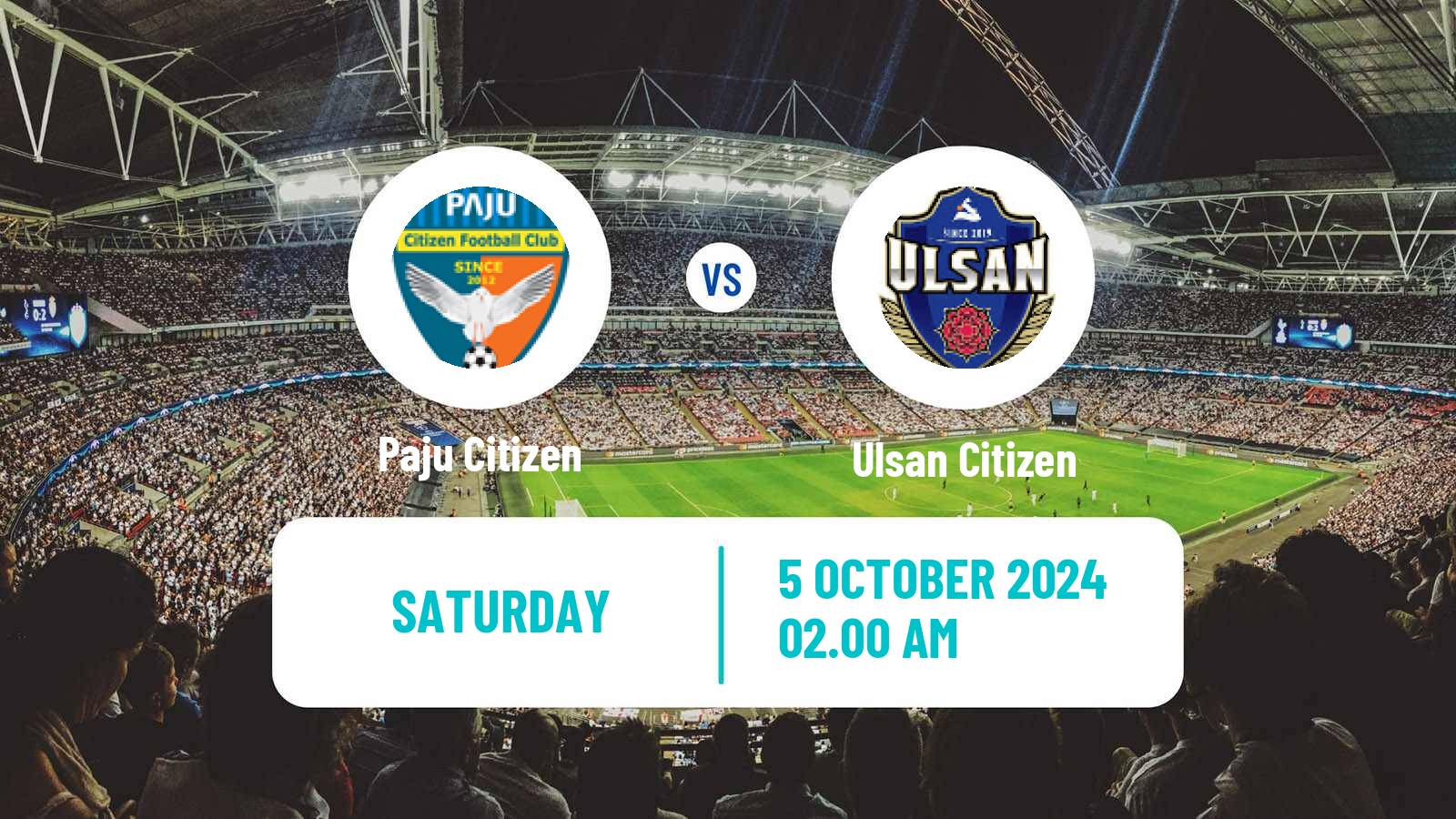 Soccer South Korean K3 League Paju Citizen - Ulsan Citizen