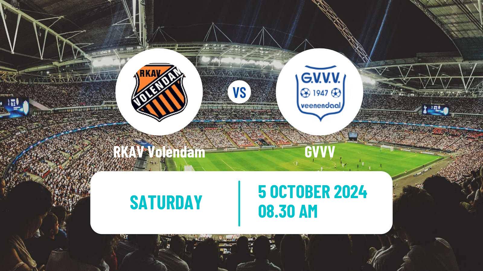 Soccer Dutch Tweede Divisie RKAV Volendam - GVVV