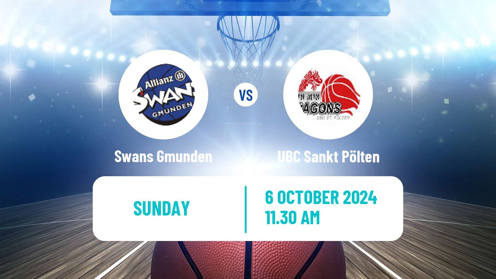 Basketball Austrian Superliga Basketball Swans Gmunden - UBC Sankt Pölten