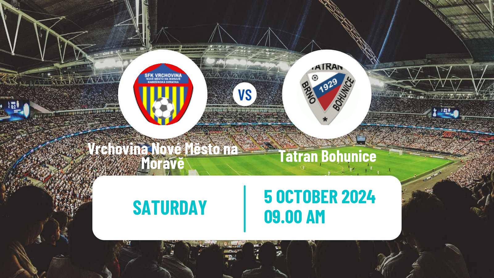 Soccer Czech Division D Vrchovina Nové Město na Moravě - Tatran Bohunice