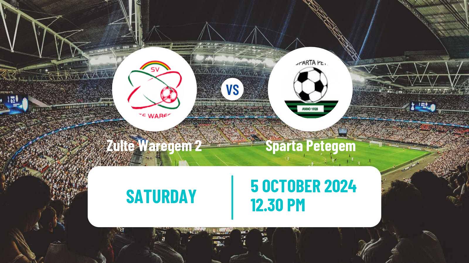 Soccer Belgian Second Amateur Division Group A Zulte Waregem 2 - Sparta Petegem