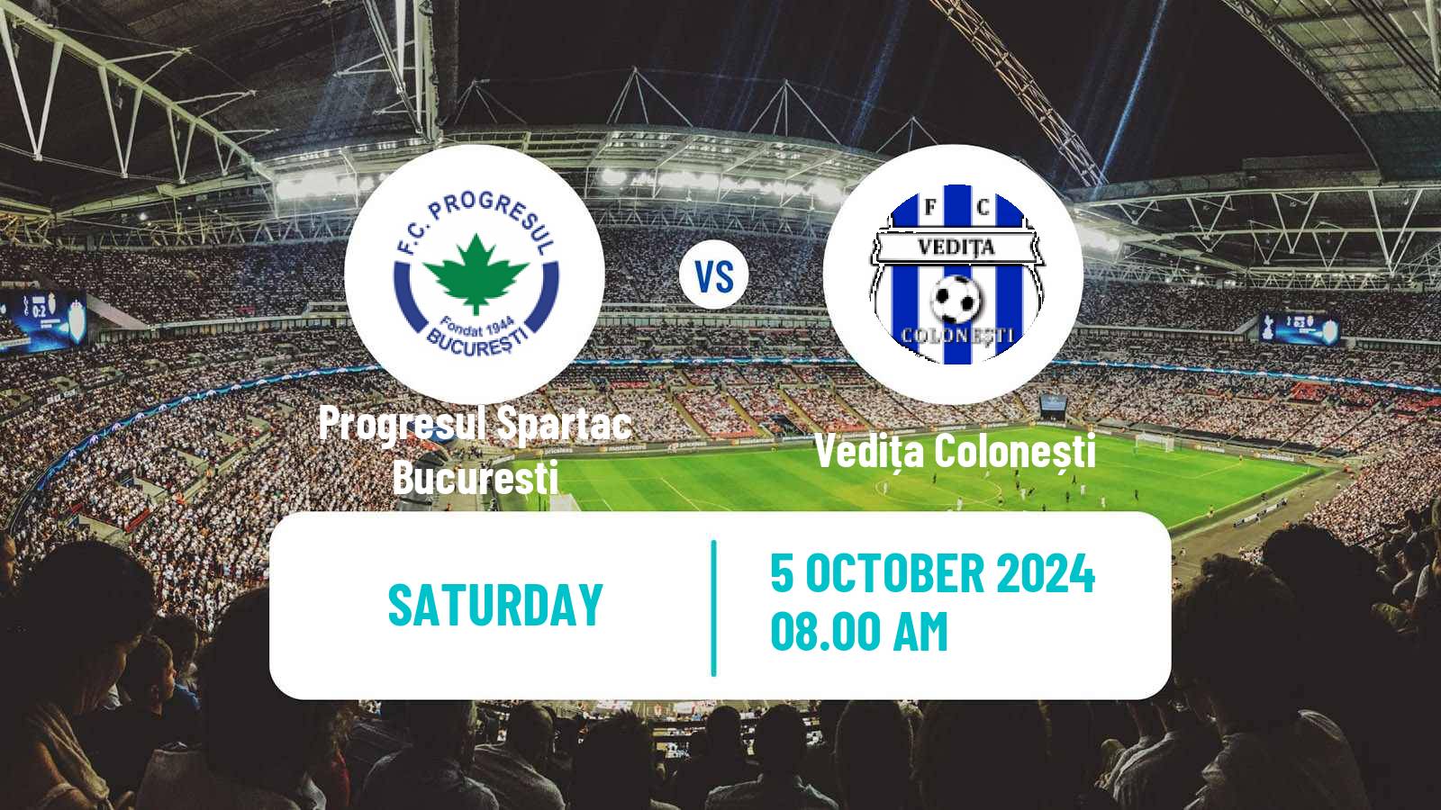 Soccer Romanian Liga 3 - Seria 4 Progresul Spartac Bucuresti - Vedița Colonești