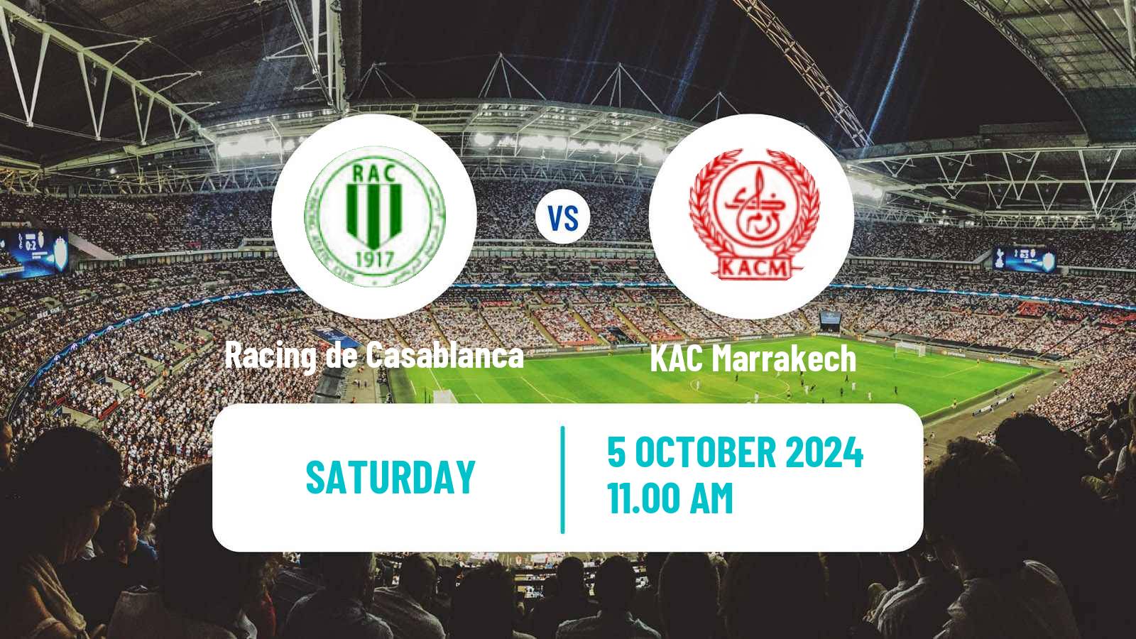 Soccer Moroccan Botola 2 Racing de Casablanca - KAC Marrakech