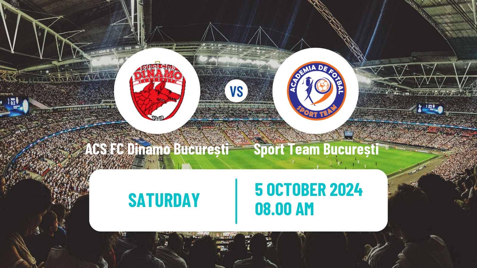 Soccer Romanian Liga 3 - Seria 5 ACS FC Dinamo București - Sport Team București