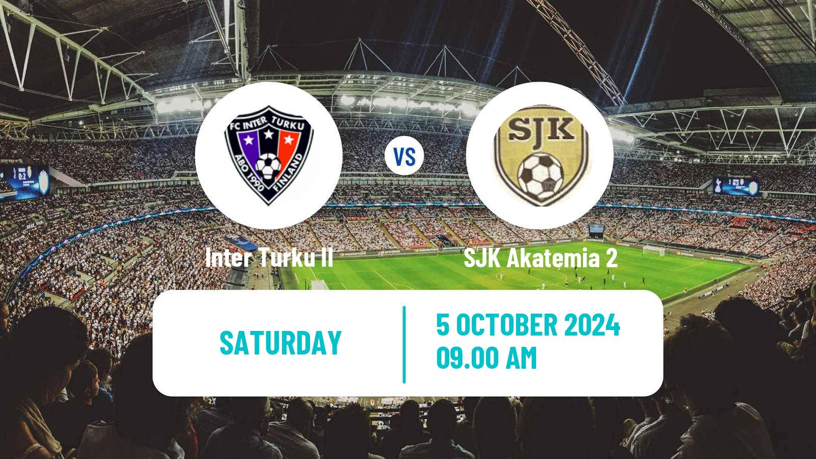 Soccer Finnish Kakkonen Play Offs Inter Turku II - SJK Akatemia 2