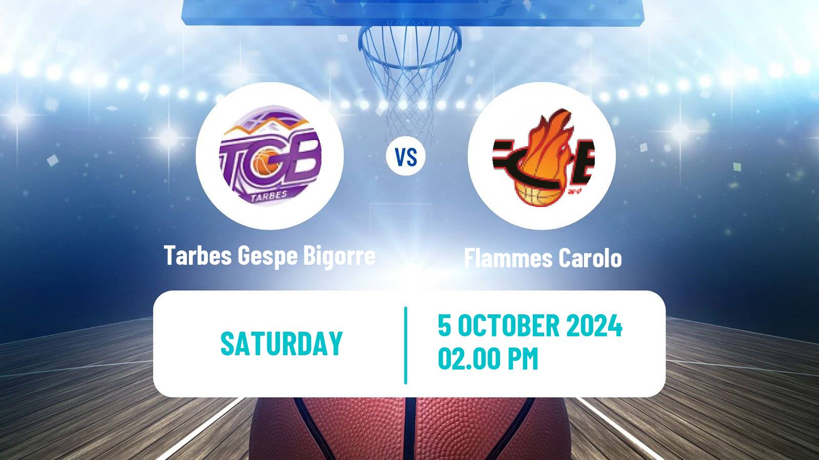 Basketball French LFB Tarbes Gespe Bigorre - Flammes Carolo