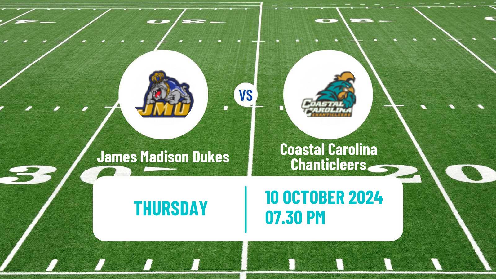 American football NCAA College Football James Madison Dukes - Coastal Carolina Chanticleers