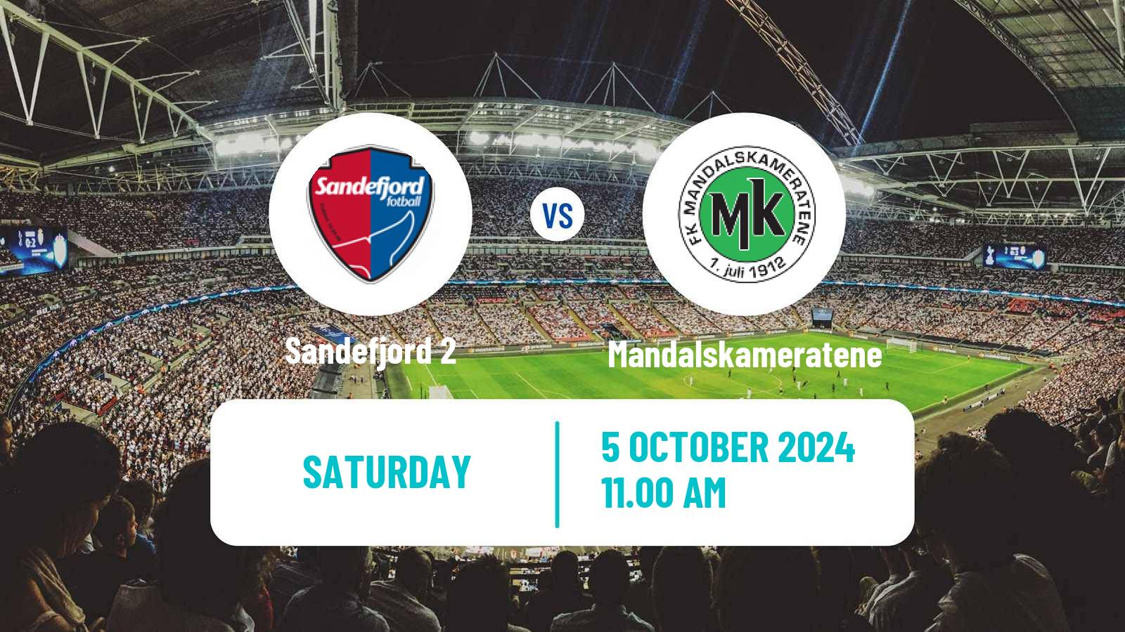 Soccer Norwegian Division 3 - Group 2 Sandefjord 2 - Mandalskameratene