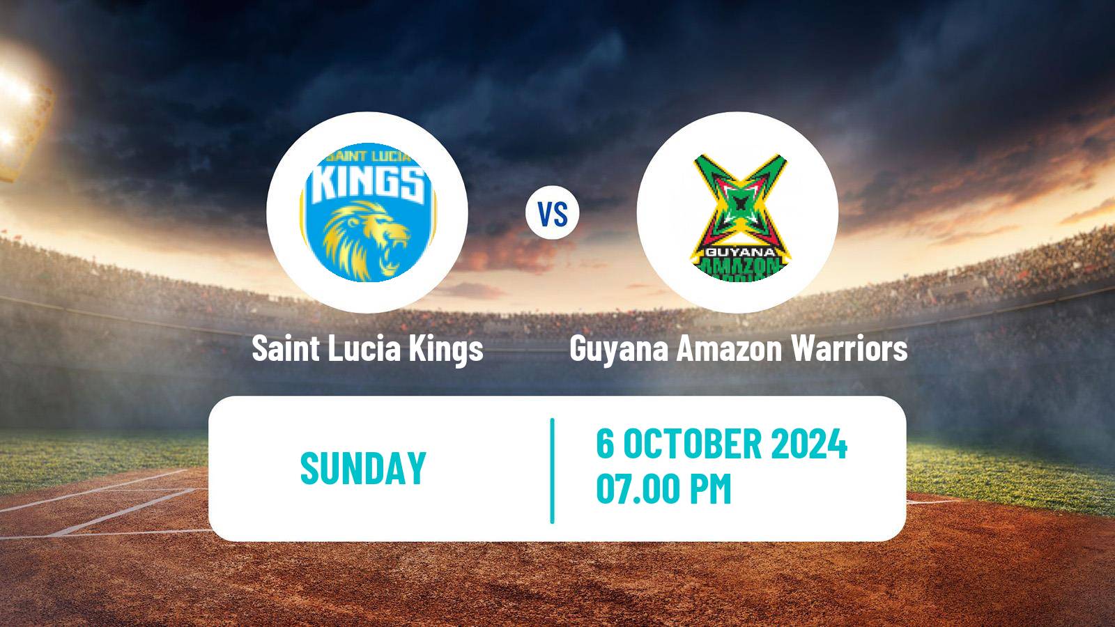 Cricket Caribbean Premier League Cricket Saint Lucia Kings - Guyana Amazon Warriors