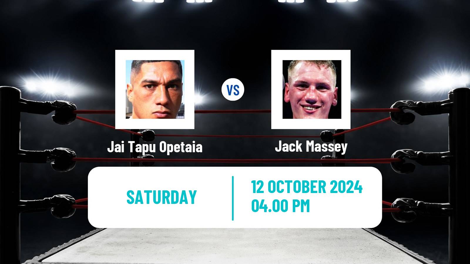 Boxing Cruiserweight IBF Title Men Jai Tapu Opetaia - Jack Massey