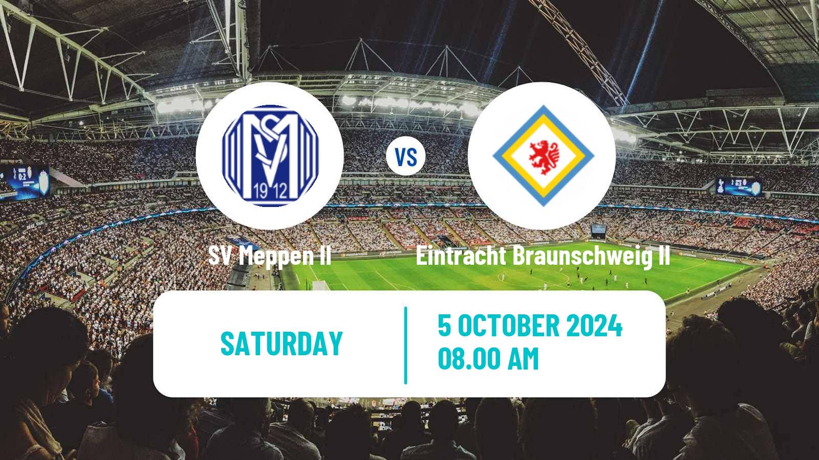 Soccer German Oberliga Niedersachsen Meppen II - Eintracht Braunschweig II