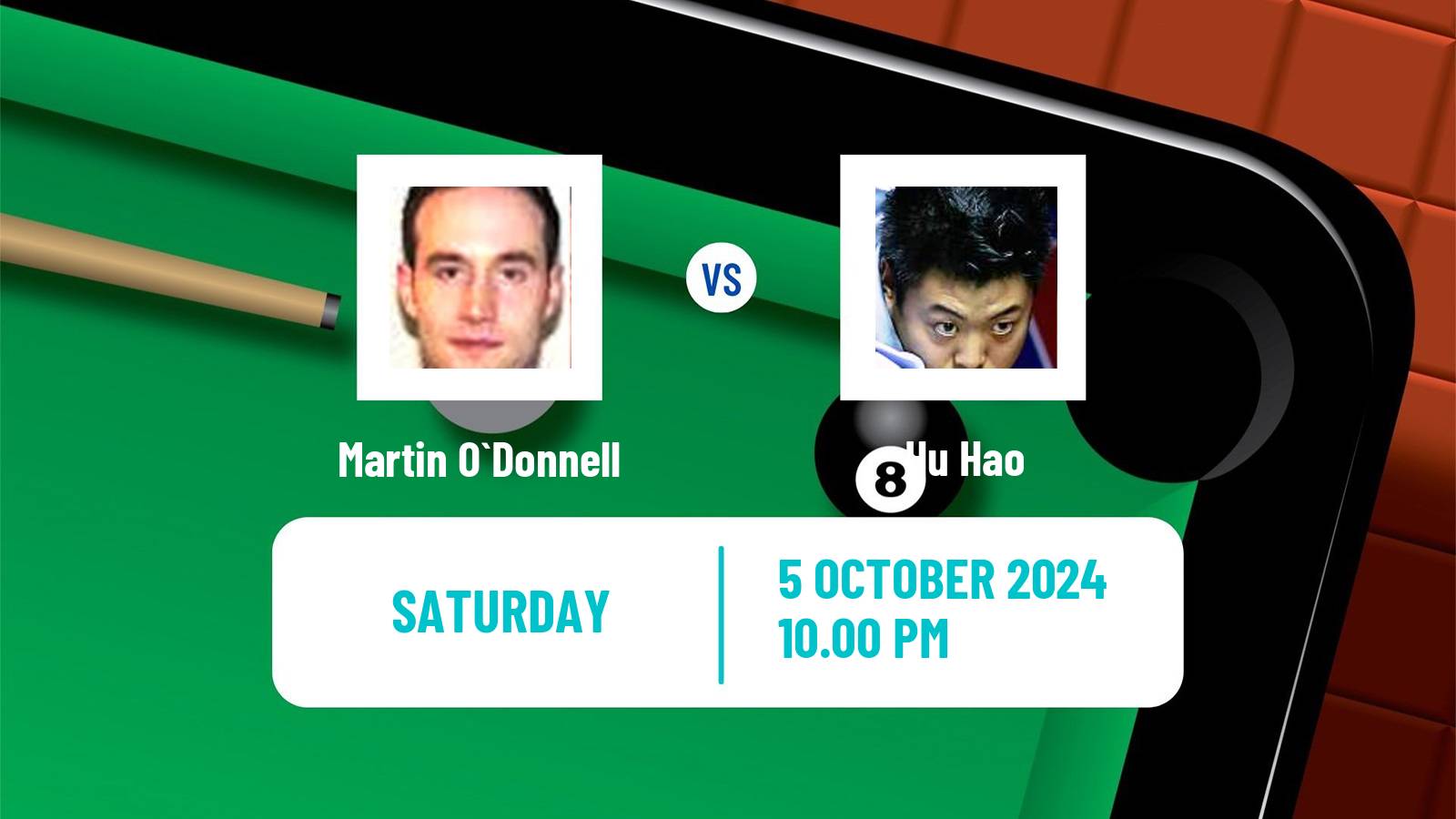 Snooker Wuhan Open Martin O`Donnell - Hu Hao