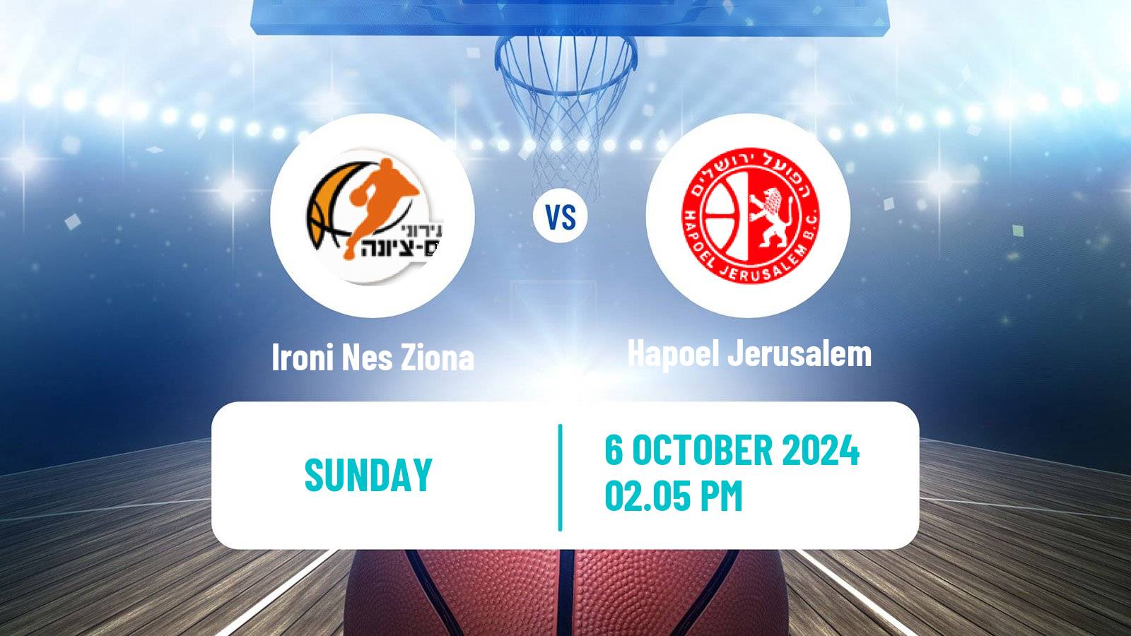 Basketball Israeli Basketball Super League Ironi Nes Ziona - Hapoel Jerusalem