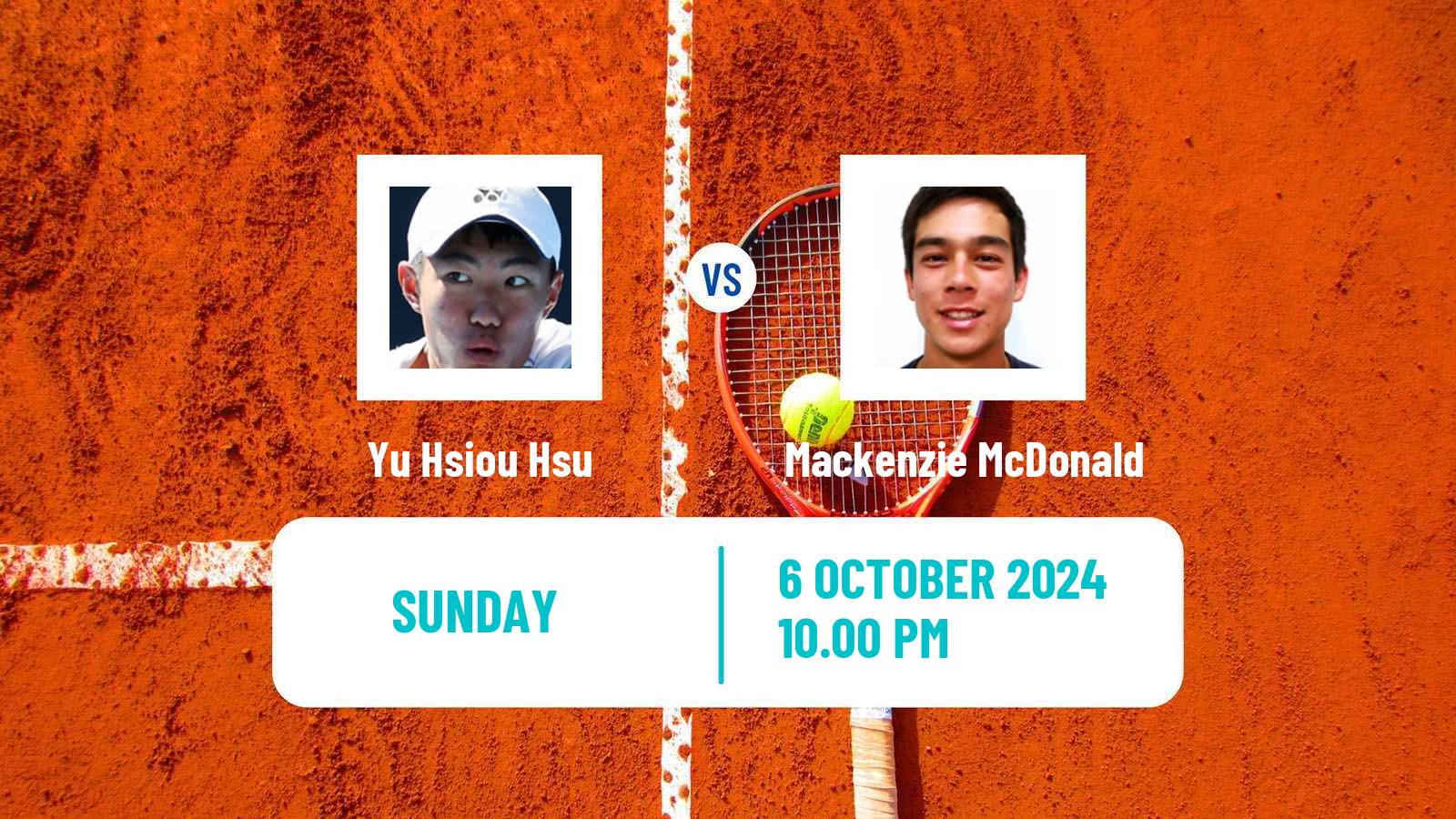 Tennis Hangzhou Challenger Men Yu Hsiou Hsu - Mackenzie McDonald