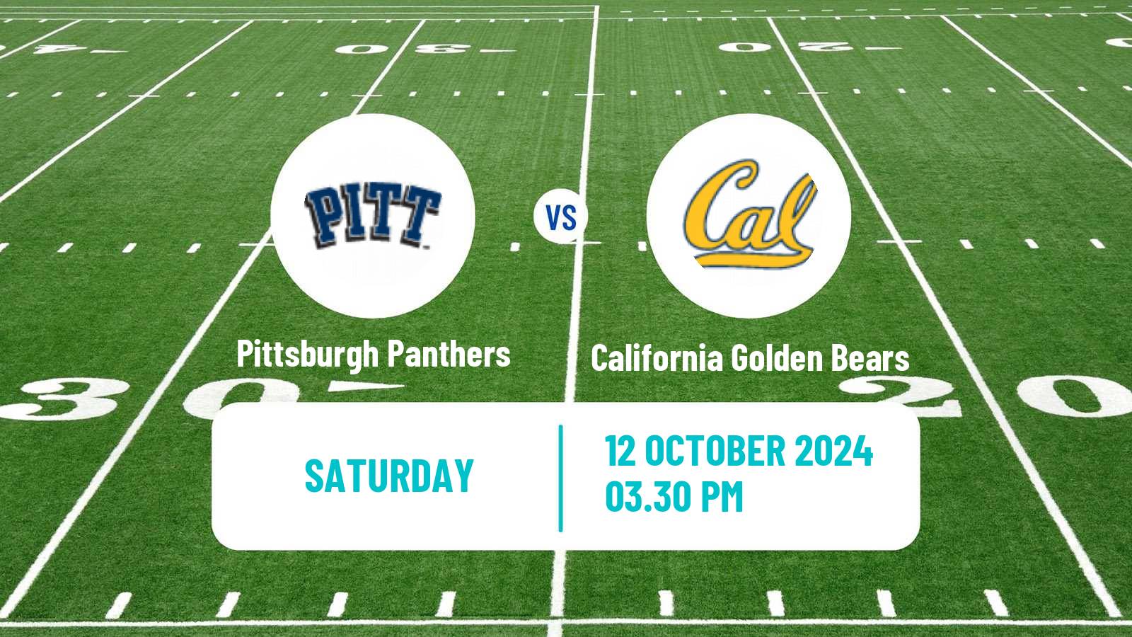 American football NCAA College Football Pittsburgh Panthers - California Golden Bears