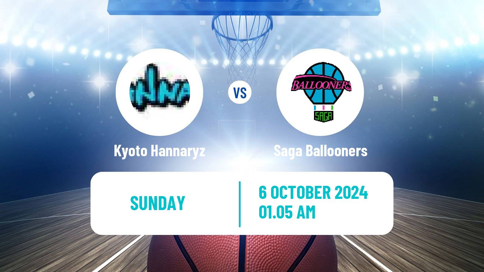 Basketball BJ League Kyoto Hannaryz - Saga Ballooners