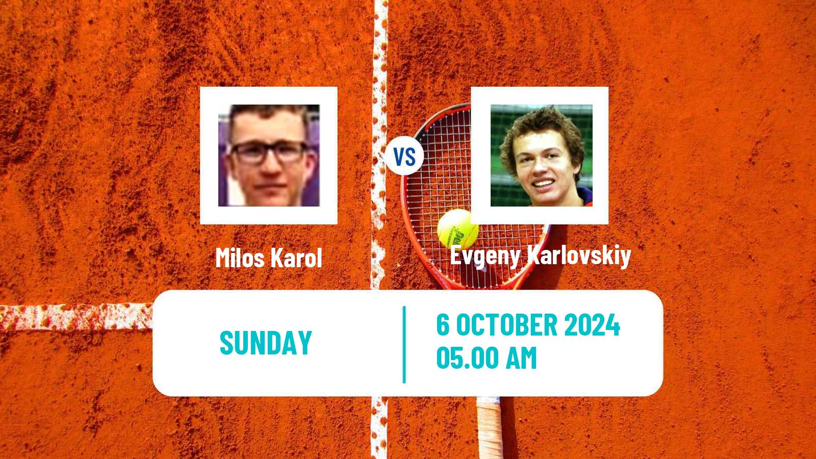 Tennis ITF M15 Trnava 2 Men Milos Karol - Evgeny Karlovskiy