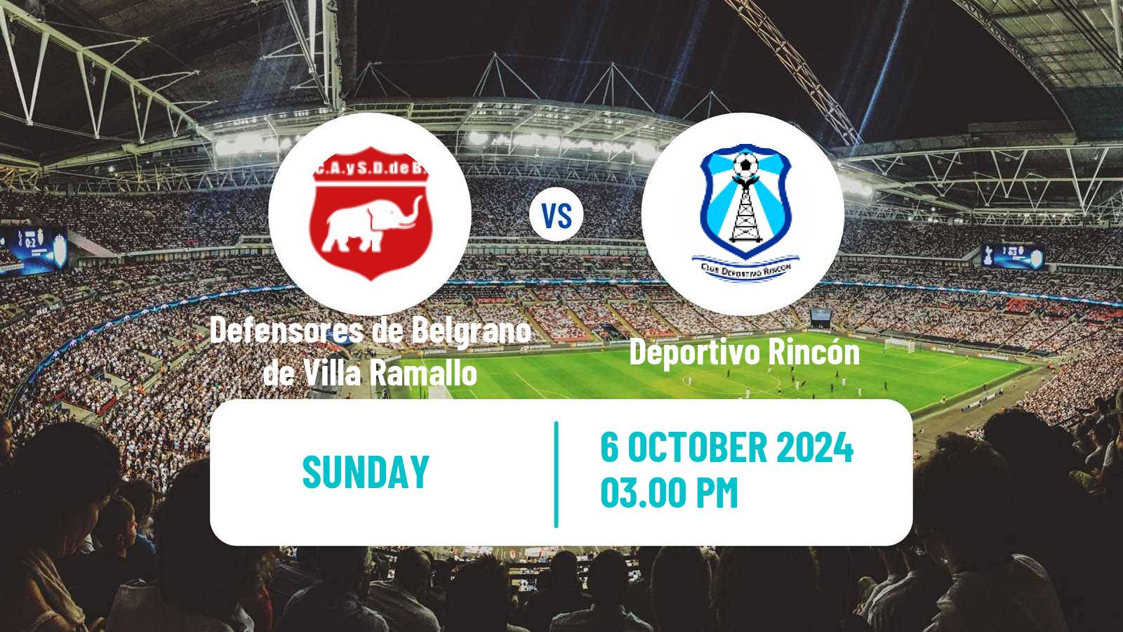 Soccer Argentinian Torneo Federal Defensores de Belgrano de Villa Ramallo - Deportivo Rincón