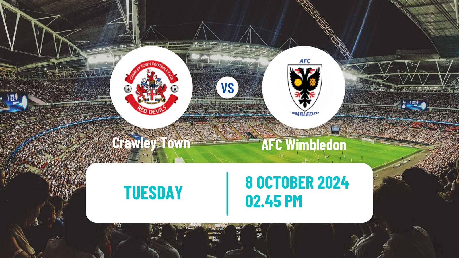 Soccer English EFL Trophy Crawley Town - AFC Wimbledon