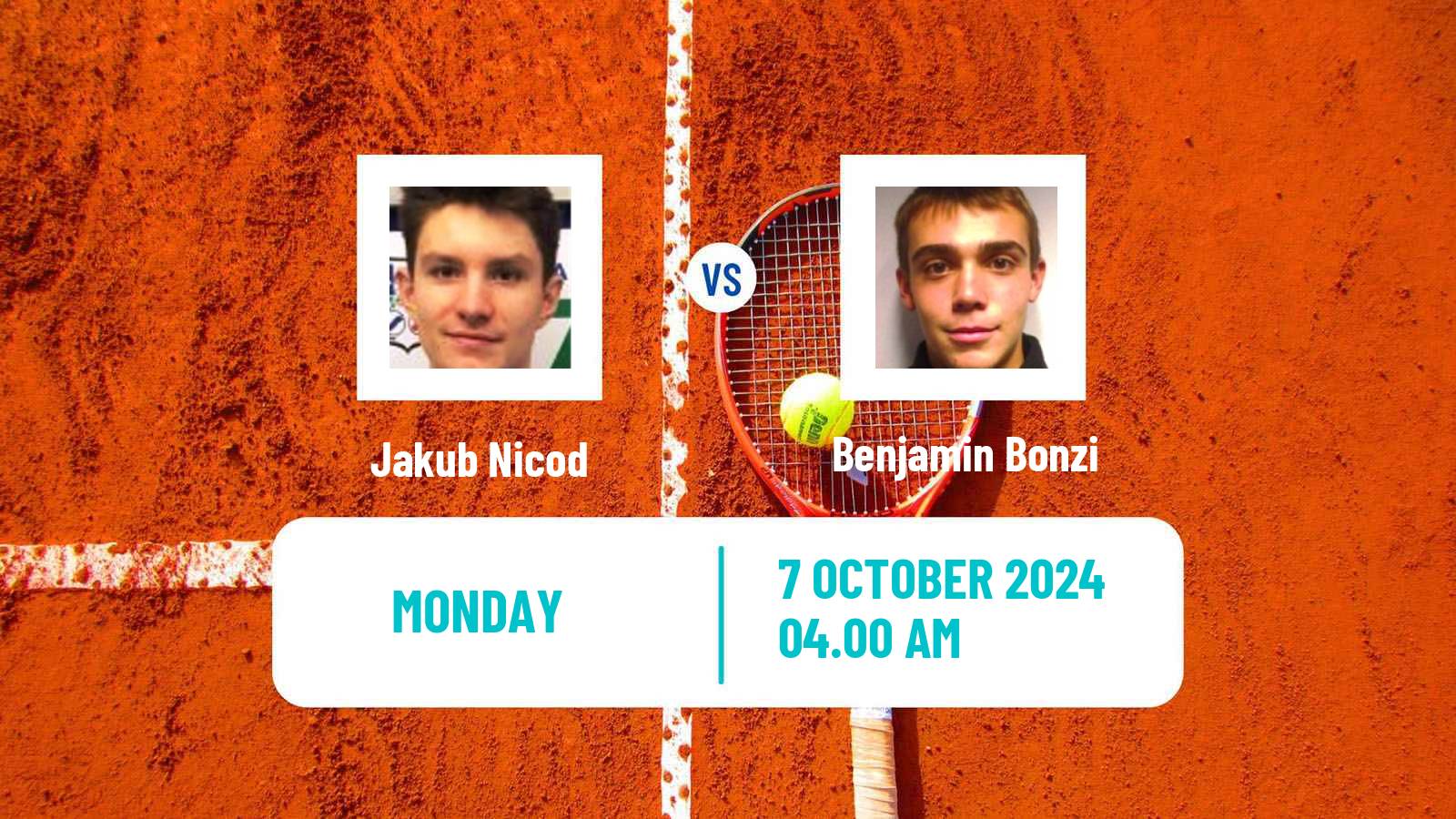 Tennis Roanne Challenger Men Jakub Nicod - Benjamin Bonzi