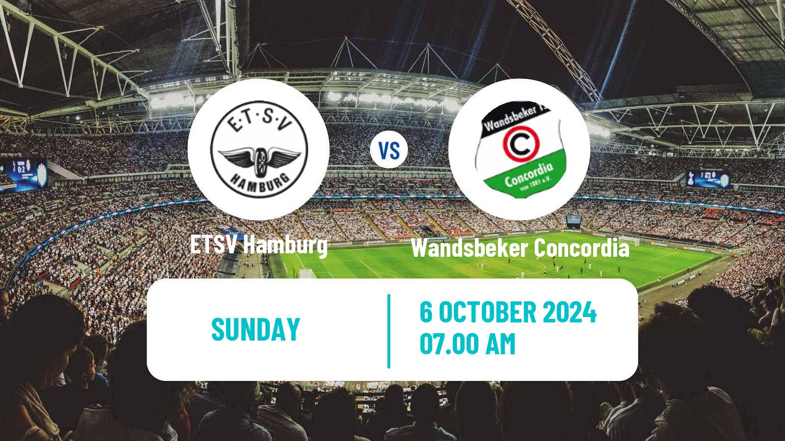 Soccer German Oberliga Hamburg ETSV Hamburg - Wandsbeker Concordia