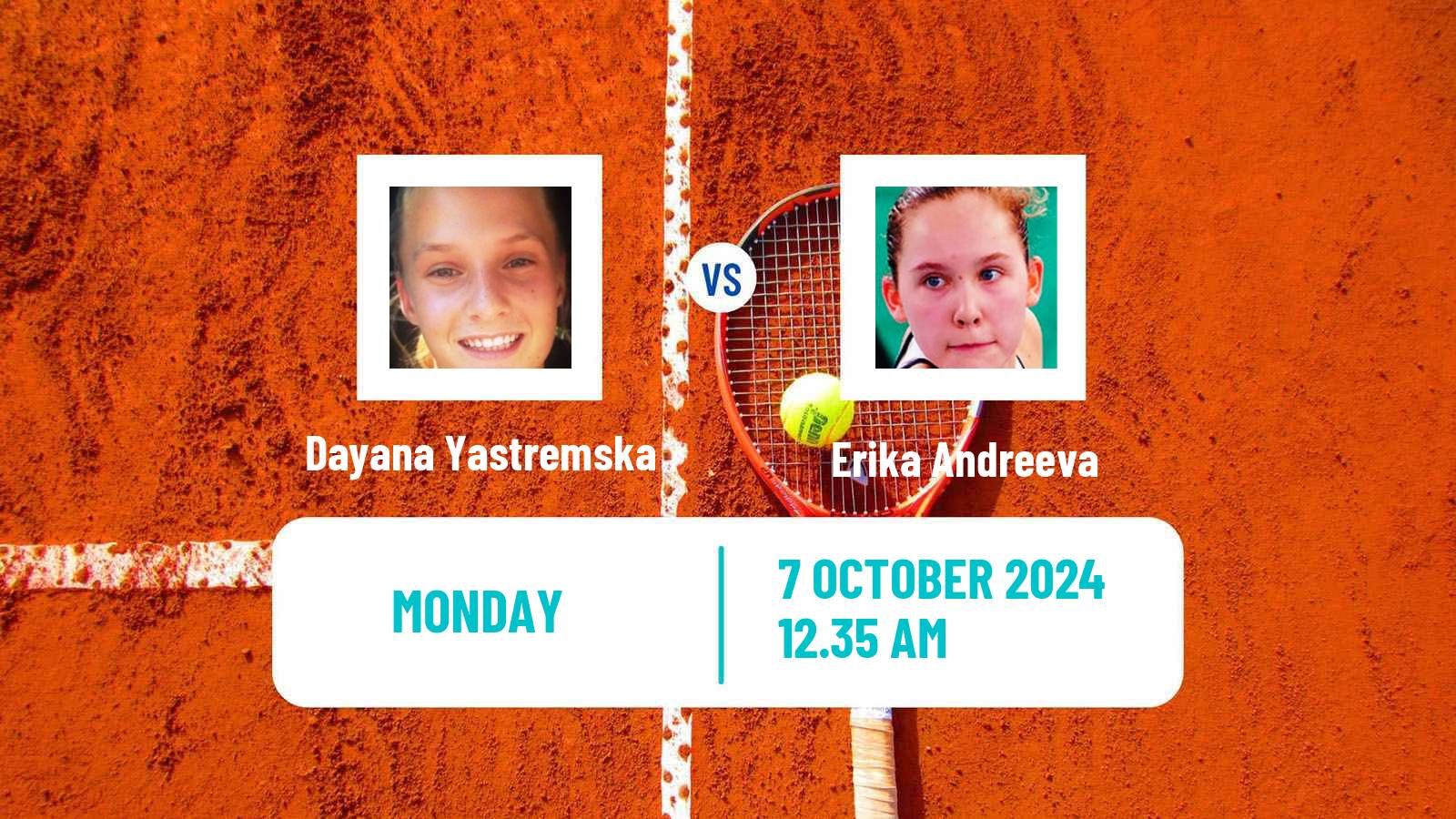 Tennis WTA Wuhan Dayana Yastremska - Erika Andreeva