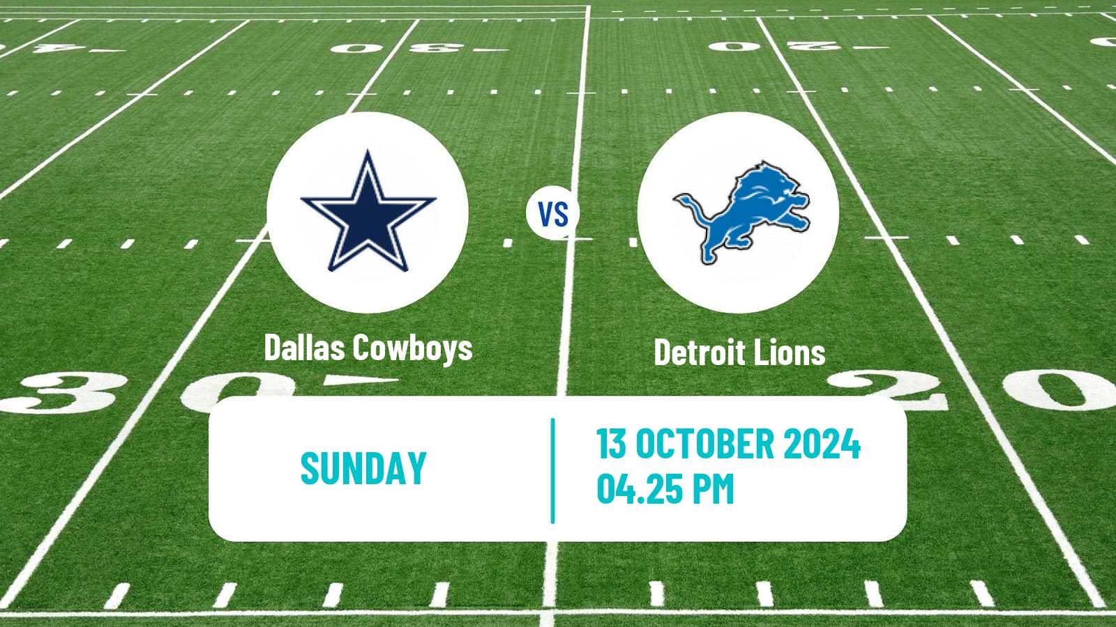 American football NFL Dallas Cowboys - Detroit Lions