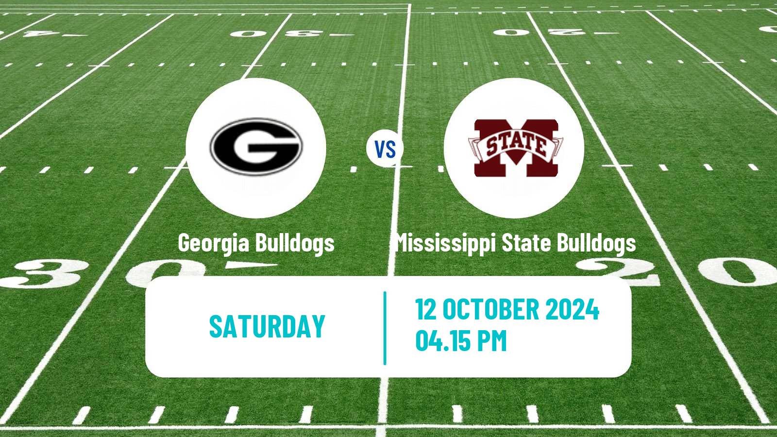 American football NCAA College Football Georgia Bulldogs - Mississippi State Bulldogs